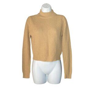 Wet Seal Womens Tan Turtleneck Sweater S Acrylic Knit Made In Bangladesh